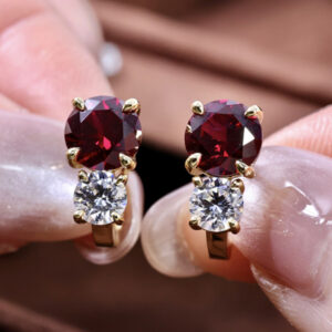 Buckle Earrings-18K Gold-Plated Sterling Silver Earrings, Adorned with Lab-Grown Gemstones & Diamonds_7