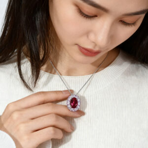 Unlock the Secrets to Stunning Jewelry Design in 2025! 1 Elegant ruby necklace with diamond halo_Jewelry Design