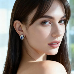 Seductive Snakes Earrings with Emerald Sapphire_Costume Jewelry